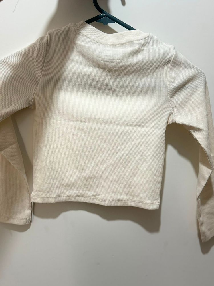 Marks & Spencer M&S Long Sleeve Cream Top With Bow Detail product image